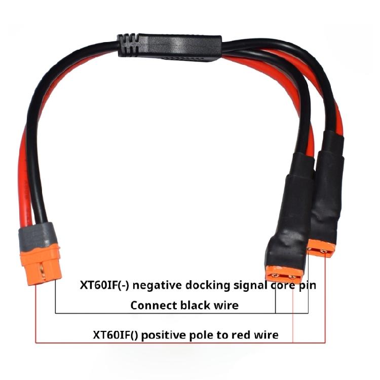 XT60 Extension Cable Female To Double Male Connectors Adapters For Electric Vehicles And Solar Projects Easy To Install