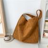 Wildleder Tragetasche für Damen Herbst Winter Mattiert Lässig Große Kapazität Pendeln Schultertaschen Vintage Uni Vielseitige Handtaschen