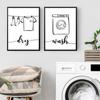 Wash Dry Fold Repeat Laundry Room Wall Art Decoration Canvas Painting Minimalist Posters Utility Room Picture Housewarming Gifts