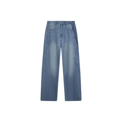 Embroidered Logo Letter Denim Pants Women Bottoms AJQV024-3
