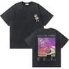 Rapper Kanye West Graduation Bear Graphic Washed Vintage Tees Men Women Pure Cotton Tshirts Hip Hop Top Fashion Oversized Tops