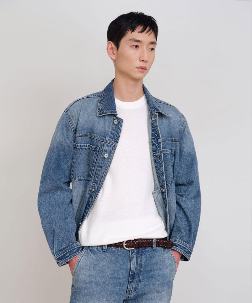 Siecle Comfort Denim Trucker Jacket (Mid-Indigo)
