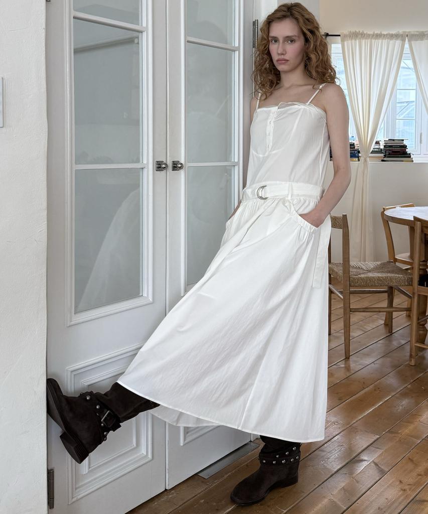 DELIDI Mist Shrring Dress (White)