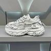 New Summer Fashion All-match Platform Shoes Height-enhancing Breathable Mesh Light Luxury Retro Casual Trendy Men Shoes