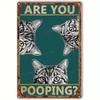 D Flat Retro Iron Wall Sign Funny Are You Pooping Cat Art for Bathroom Kitchen Cafe Decor