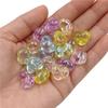 Creative 10pcs Necklace Jewelry Making DIY Fashion Jewelry Material Colorful Peach Heart Beads Earrings for Bracelet Acrylic Back Hole