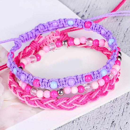 3 Stuks/Set Geweven Armband Spirituele Lijn Bescherming Stabiliteit Wax Set Gevlochten Kleurrijk Kralen Glad