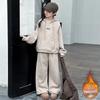 Trendy Fleece-Lined Winter Set for Girls 2025: Cozy Sweatshirt & Pants Two-Piece