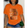 Letter Print T-shirt, Short Sleeve Crew Neck Casual Top for Summer & Spring, Women's Clothing