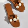Women's Shoes New Pearl Flat Bottom Slippers Women's Lightweight Low Heel Outwear Beach Sandals Slippers