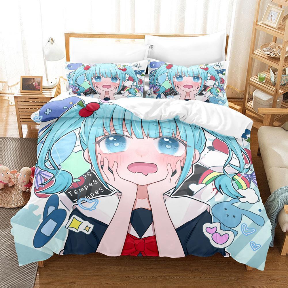 New 3d Print Anime Magical Girl Site Duvet Cover Bedding Set Polyester Pillowcases Quilt Cover Home Decor Gift Twin King Queen
