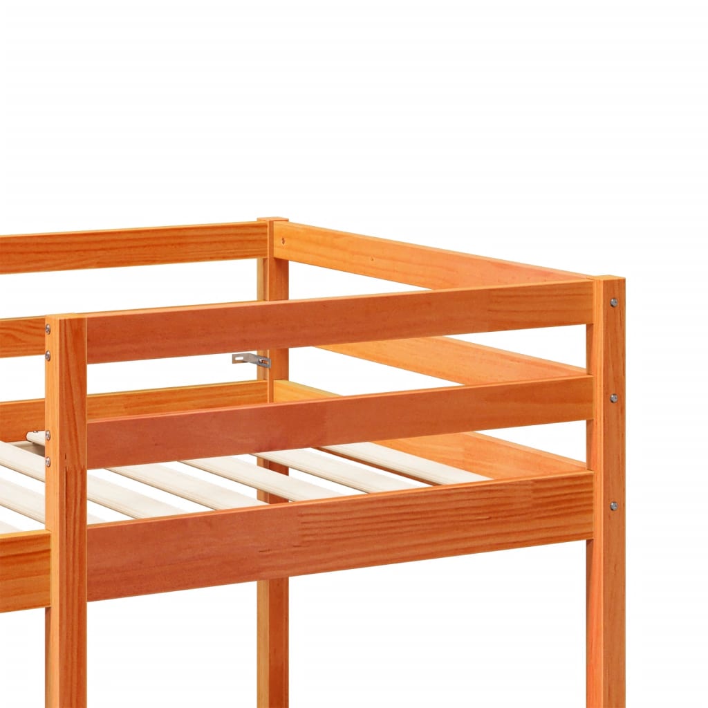 Vidaxl Loft Bed, With Desk And Chairs, Brown, 90X200 Cm