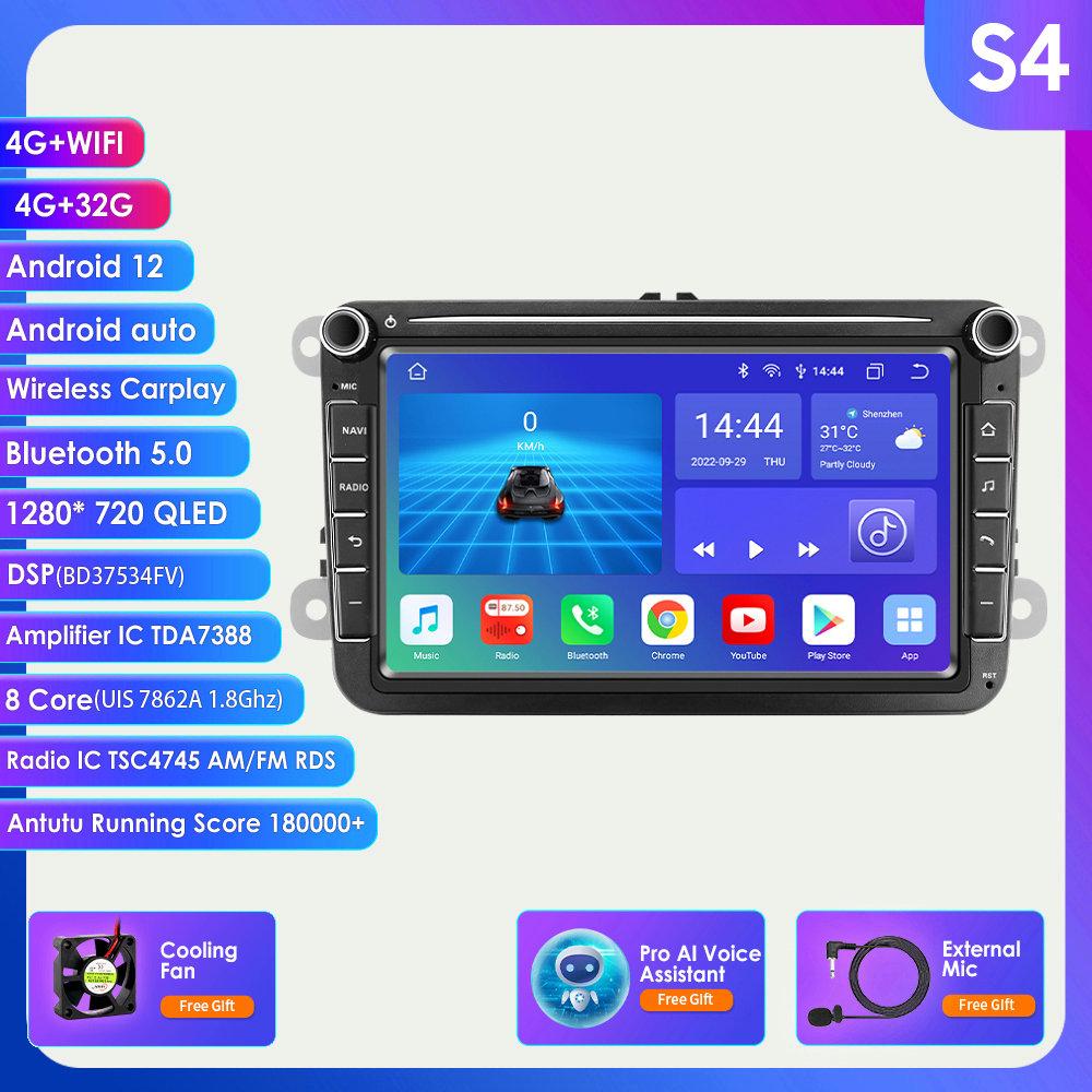 Car Radio Hizpo 8 Inch Android AutoRadio for Volkswagen VW Passat B6 B7 CC Tiguan Touran Golf Polo Skoda Seat Carplay Multimedia GPS 2din Audio Video