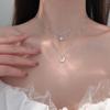 925 Sterling Silver Simple Stars Double Layer Choker Shiny Zircon Moon Pendants Necklaces For Women Gift Fine Jewelry Nk092