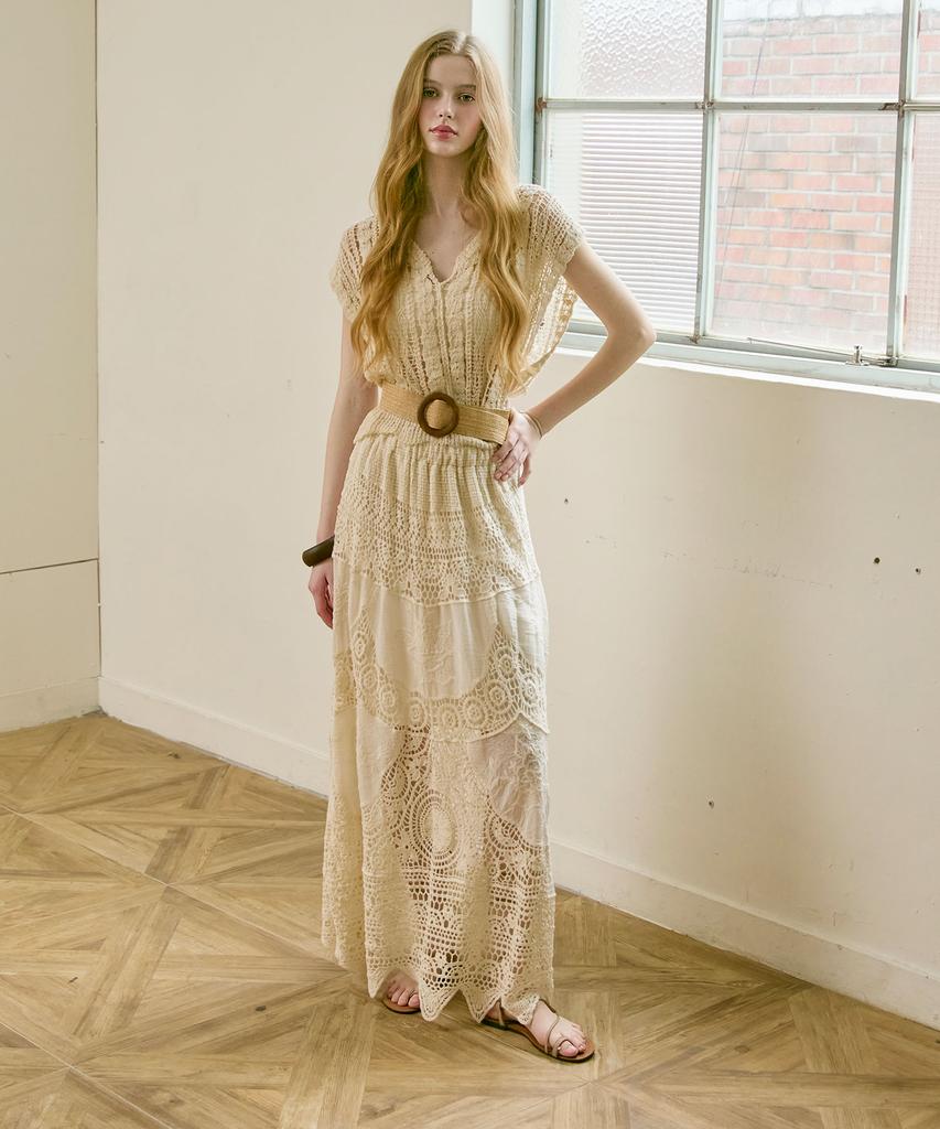 Bikini Bender Cesaria Crochet Lace Long Skirt