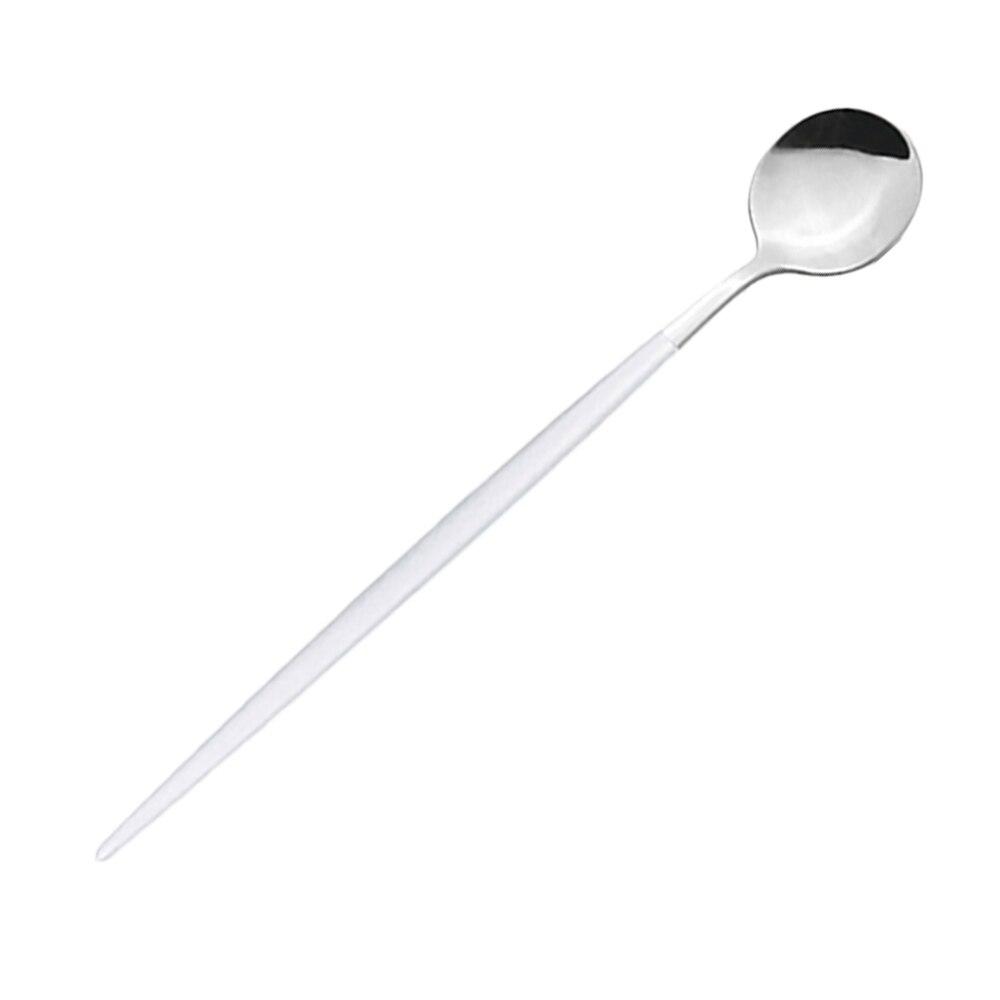 6Pcs Coffee Stirring Spoon Cutlery Set Juice Colorful Tea Spoons Dinnerware Ice Cream Long Handle Scoop Tableware Kitchen Tools