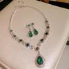 Stainless Steel Diamond Flower Earring and Necklace Set - Fresh, Sweet, and Luxurious.