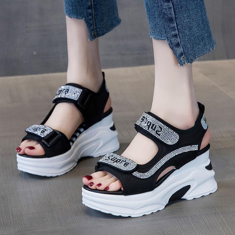 Fashion Summer Sandals for Women 2024 Height Increasing Platform Wedges Fish Mouth Sandals Roman Footwear Casual Sneakers PU Zapatos