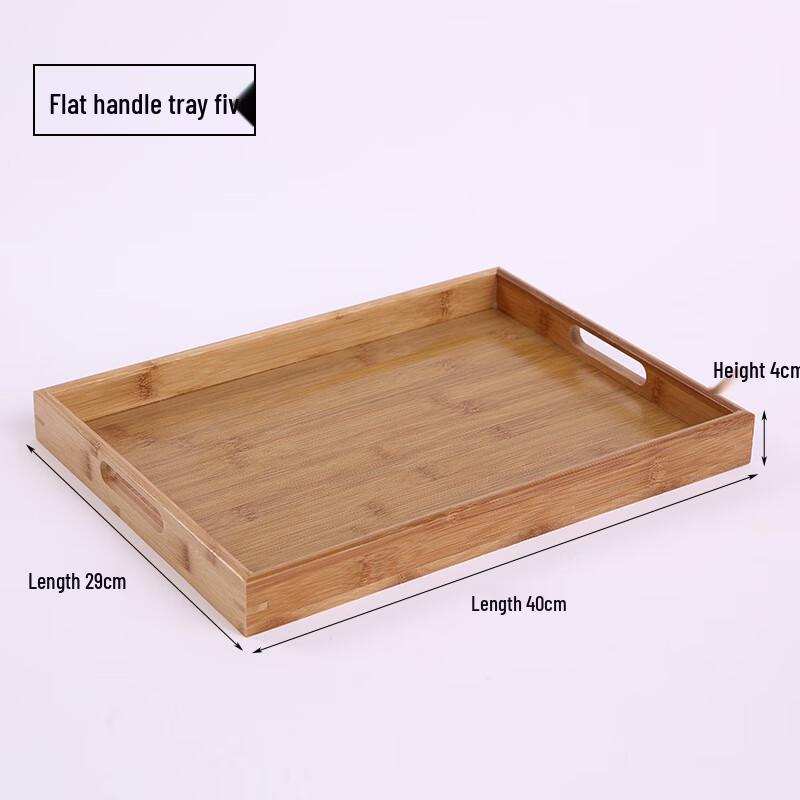 MOLUONA Rectangular Bamboo Serving Tray with Handles