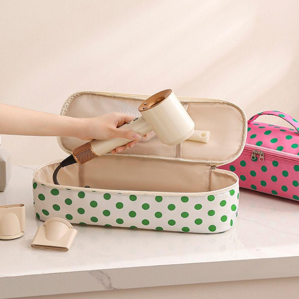 With Handle Curler Storage Bag Polka Dot Makeup Bag Fashion Hair Dryer Storage Bag  For Travel