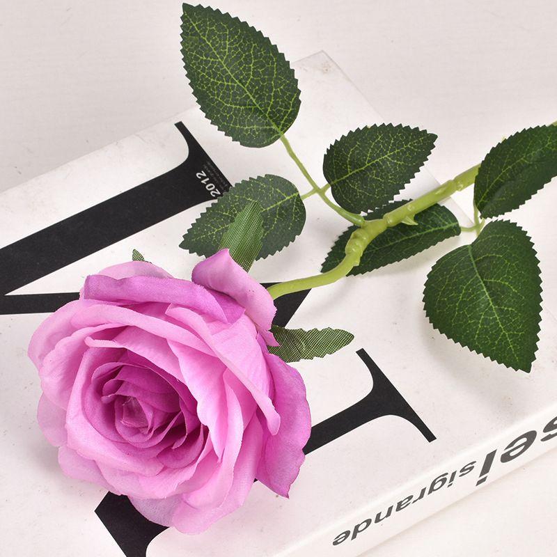 Vibrant 50cm Long Stem Artificial Roses Exquisite Fake Silk Flowers For Home Decor