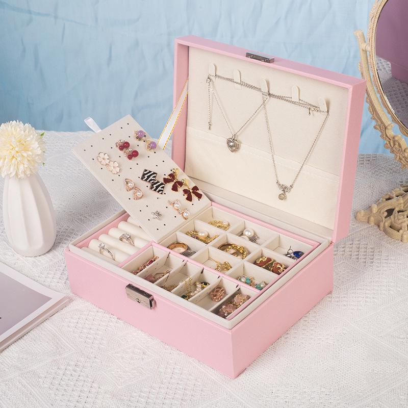 Luxury Multi-Layer Jewelry Storage Box for Rings and Necklaces
