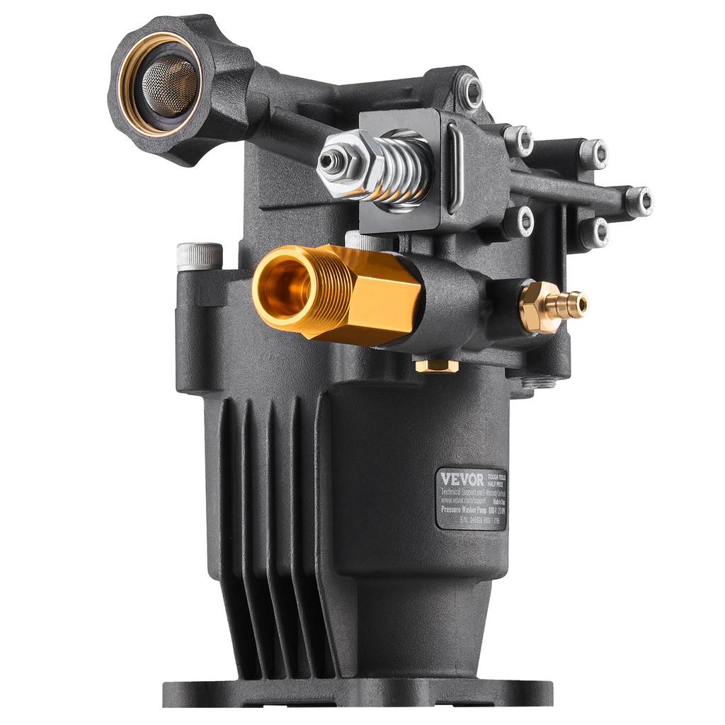 VEVOR Pressure Washer Pump, 19mm(3/4") Shaft Horizontal, 241 Bar(3500 PSI), 9.5 L/min(2.5GPM), Replacement Power Washer Pumps Kit with 5 Nozzles