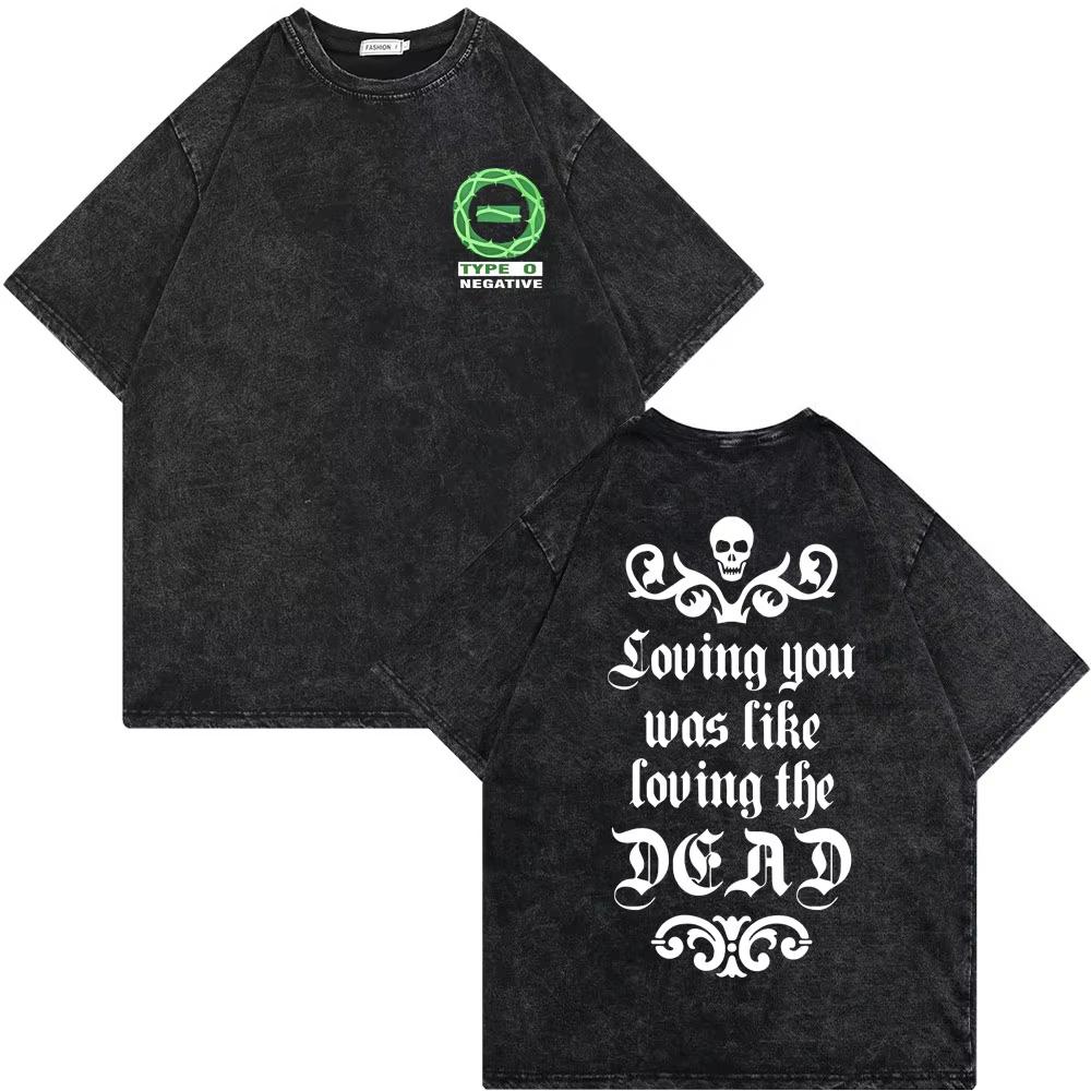 Rock Band Type O Negative Suspended In Dusk Streetwear Washed Vintage Tshirt Oversize Tee Men Women Casual Top
