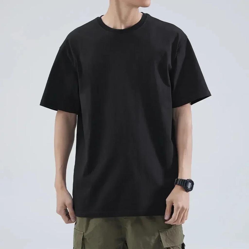 100% Pure Cotton American New Heavyweight Streetwear Brand High Street Summer Printed Round-neck Short-sleeved T-shirt Loose Top