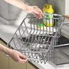 Adjustable Drain Baskte Stainless Steel Sink Tableware Rack Kitchen Fruit Drainer Expandable Vegetable Washing Basin Dish Rack.