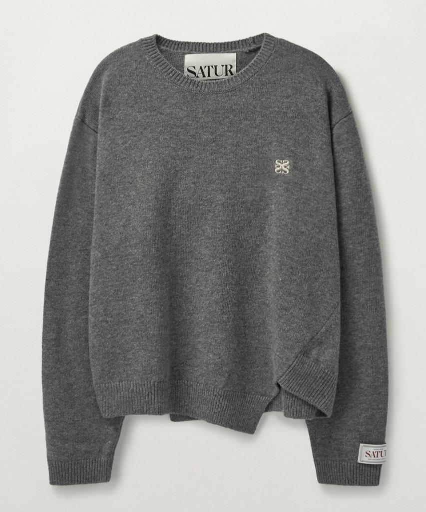 Seteo Dublin Asymmetrical Cashmere Blend Knit Classic Charcoal (Type A)