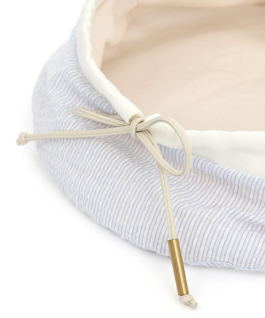 Eondeokeonteulolseutyudio Cotton Seersucker Adjustable Strap Summer Beret Plate Beret / Strap / Line Seersucker / Sky