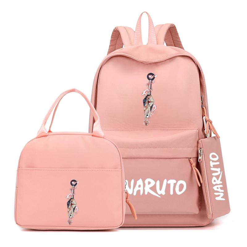 3 stuks/set Anime Naruto Rugzak met Lunchtas voor Meisje Jongen Student Terug naar school Boekentas Schooltas Mannen Vrouwen Vrijetijdsreistas