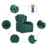 Vidaxl Lift Recliner Massage Chair, Electric, Reclining, Green