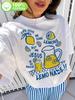 European & American Retro Lemon Print Short-Sleeve Casual Cotton T-shirt - Summer Slimming Loose Fit