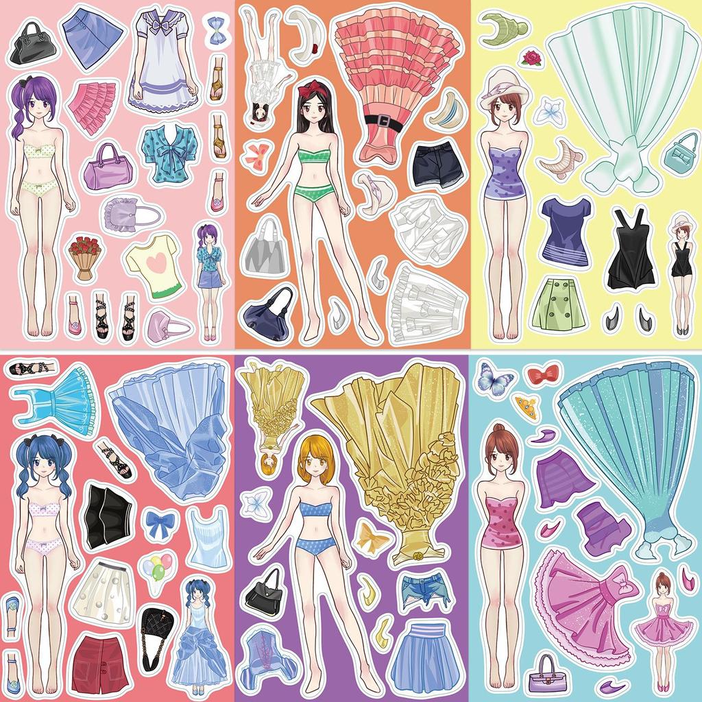 Toy Puzzle Stickers Princess Group Wear Make A Face Sticker DIY Handicraft Waterproof Stickers