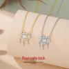 Tichiya S925 Sterling Silver Ruyi Lock Necklace - Rose Cut, Chinese Style, Versatile Design for Women