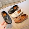 Boys Loafers Slip-on with Metal Buckle Fashion Kids Flats Children Casual Shoes Prince Formal Leather Shoes for Party Wedding