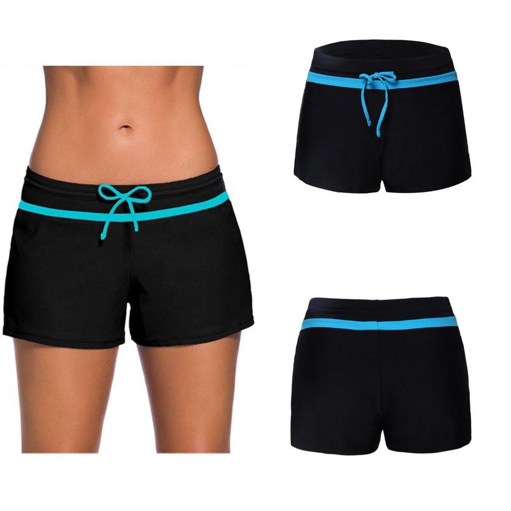 Badeshorts in Übergröße mit quadratischem Schnitt für Damen, konservatives Design mit Frenulum, in großen Größen und mit guter Elastizität