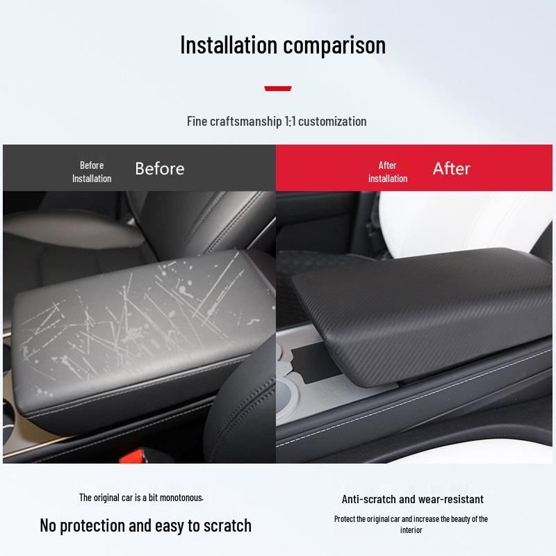Housse de protection pour boîte d'accoudoir Tesla Model Y & 3 - Matériau TPE