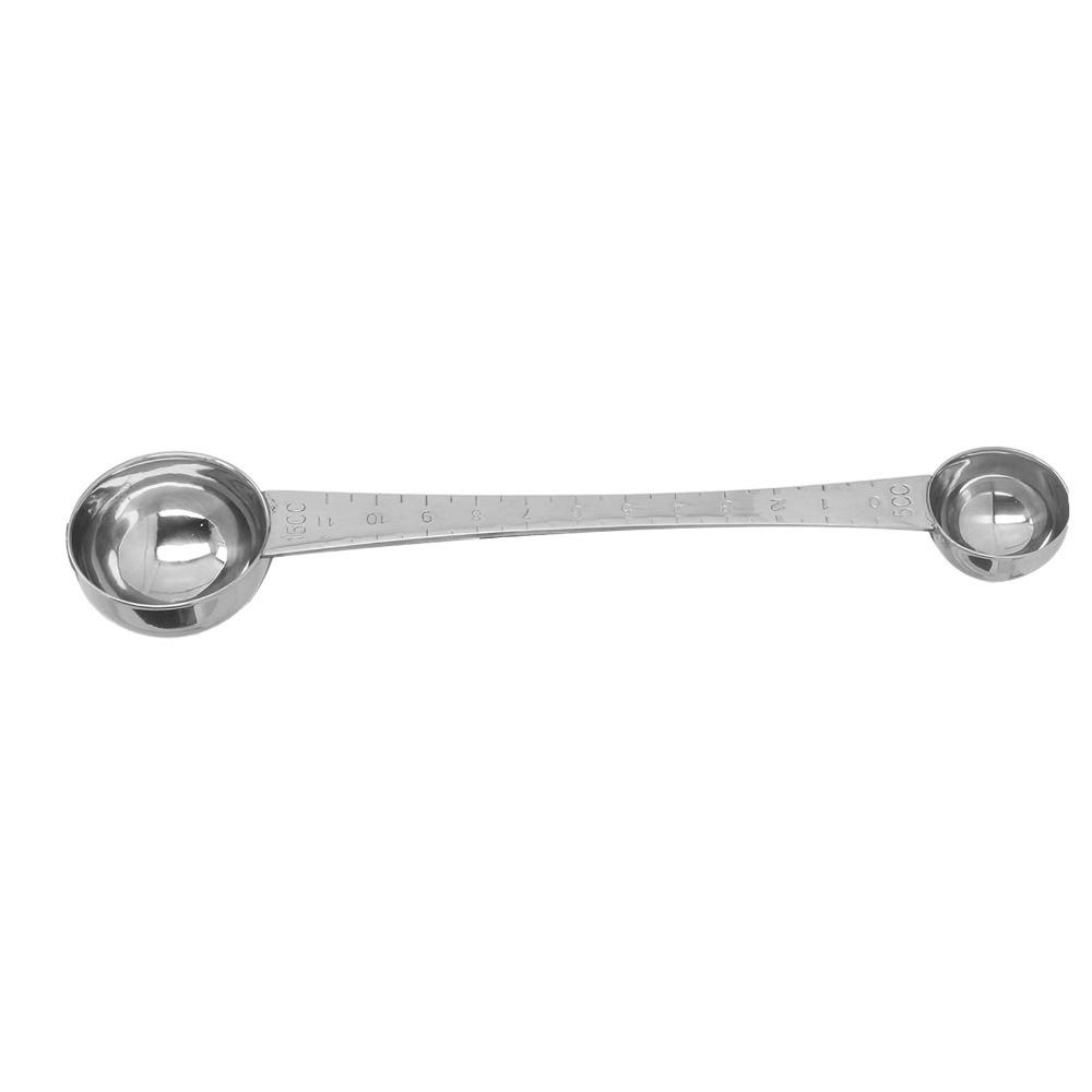 Rustless Steel Double Spoon Double End Coffee Scoop Multi Spec Seasoning Spoon Cafe Bar