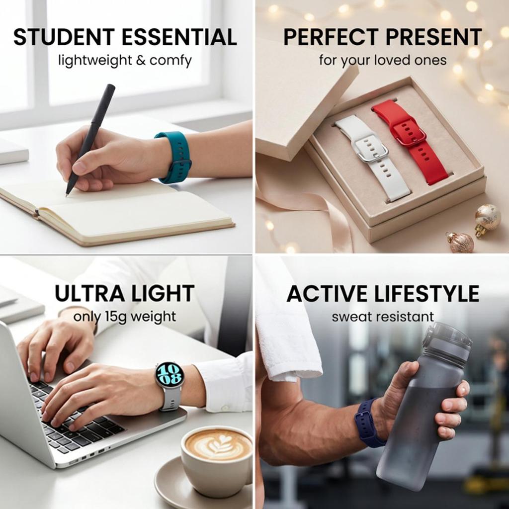 18mm 20mm 22mm Silikonrem Klockarmband För Samsung Galaxy watch 42m 46mm Active 2 Gear S2 S3 Honor Amazfit BIP Huawei watch gt 2 Armband Armband
