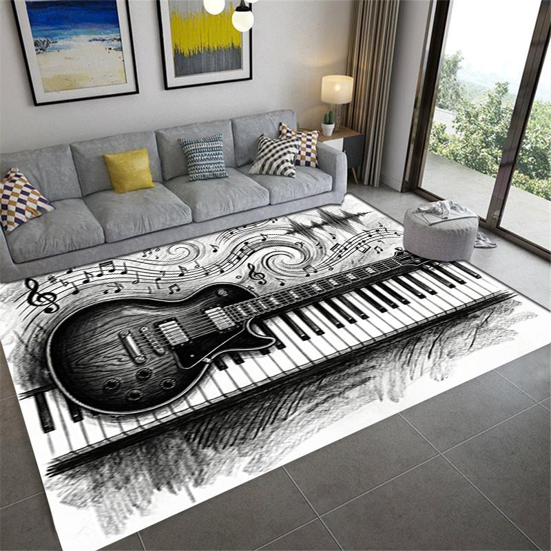 2025 New Guitar Music Carpet Rug for Living Room Bedroom Home Sofa Decoration,Kids play Non-slip Floor Mat12