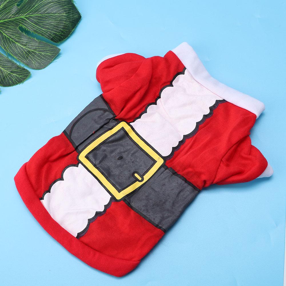 Polyester Santa Father Christmas Pattern Soft Comfortable Pet Clothes Festival Clothing Apparel Supplies for Dogs CatsXS