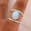 Moonstone Gemstone Oval Ring, 925 Silver Ring, Oval Ring, Statement Ring, Cabochon Ring, Handmade Jewelry