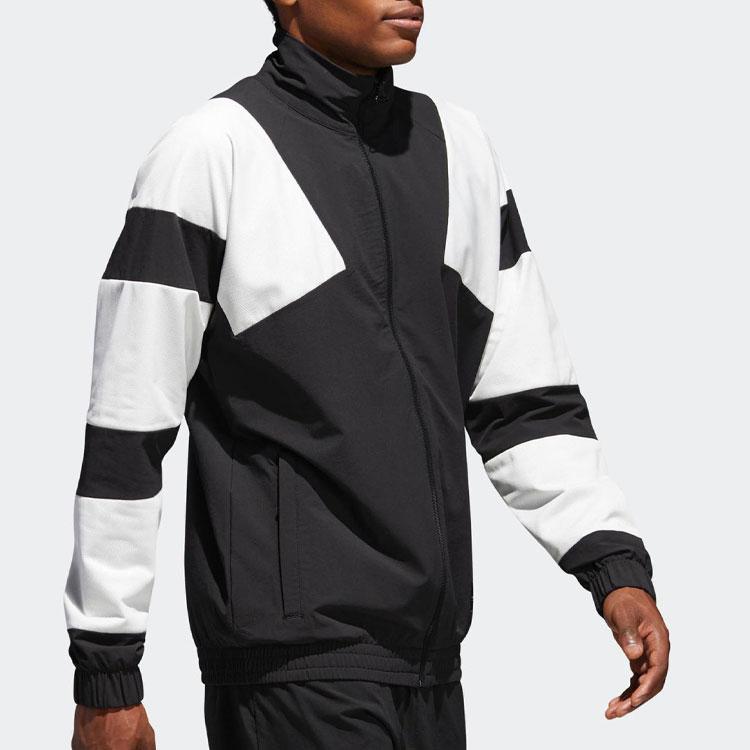 adidas Originals Color Block Zip-Up Sports Jacket Men Jackets Black CE2234