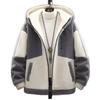 Heren Winter Lamswollen Jas met Capuchon - Dik, Warm, Trendy, Veelzijdig, Geborduurde Ritsjas