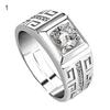 Classic Luxury Adjustable Couple Cubic Zircon Ring Engagement Jewelry Accessory