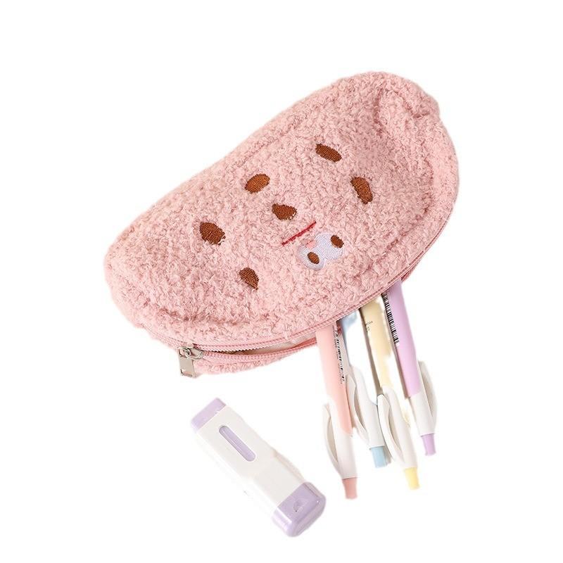 Cute Plush Pen Case For Girls With Large Capacity Organizer For School Supplies