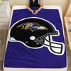 BAL Ravens Printed Flannel Blanket, soft throw for bedroom sofa, washable, fan merchandise, great gift.